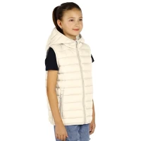 LIBERTY HOOD VEST KID, kid's bodywarmer with hood, off white