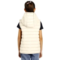 LIBERTY HOOD VEST KID, kid's bodywarmer with hood, off white