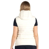 LIBERTY HOOD VEST WOMEN, light padded bodywarmer with hood, off white