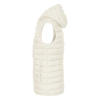 LIBERTY HOOD VEST WOMEN, light padded bodywarmer with hood, off white