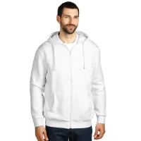 WINNER, unisex hooded sweatshirt with a zipper, 280 g/m2, white