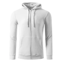 WINNER, unisex hooded sweatshirt with a zipper, 280 g/m2, white