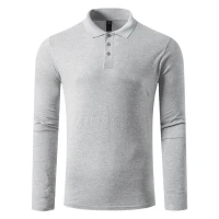 GATOR, long sleeved polo shirt, 200 g/m2, ash