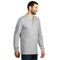 GATOR, long sleeved polo shirt, 200 g/m2, ash