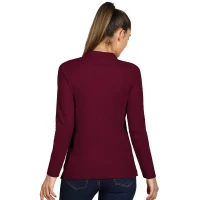 LINDA, women's long sleeve polo shirt, 200 g/m2, burgundy