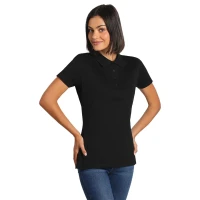 PREMIUM POLO LADY, Damen-Poloshirt, 180 g/m2, Schwarz