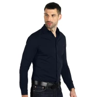 COLLINS LSL MEN, men's long sleeve shirt, blue