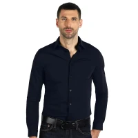 COLLINS LSL MEN, men's long sleeve shirt, blue