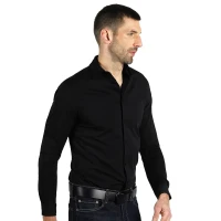 COLLINS LSL MEN, Langarm-Hemd für Herren, Schwarz