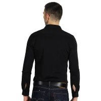 COLLINS LSL MEN, Langarm-Hemd für Herren, Schwarz
