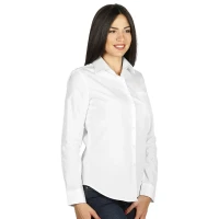 COMFORT LSL WOMEN, Langarm-Bluse aus Baumwolle für Damen, Weiss