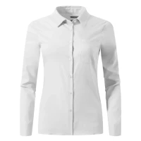 COMFORT LSL WOMEN, Langarm-Bluse aus Baumwolle für Damen, Weiss