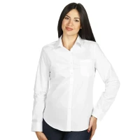 COMFORT LSL WOMEN, Langarm-Bluse aus Baumwolle für Damen, Weiss