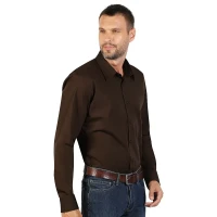CLUB LSL MEN, men's long sleeve shirt, brown