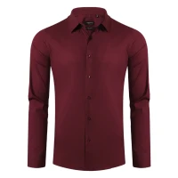 CLUB LSL MEN, men's long sleeve shirt, burgundy