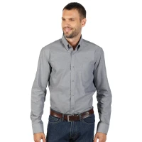 OXFORD LSL MEN, Langarm-Hemd für Herren, Grau