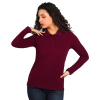 SUNNY LSL, Damen-Langarm-Poloshirt, 180 g/m2, Bordeaux