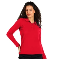 SUNNY LSL, Damen-Langarm-Poloshirt, 180 g/m2, Rot