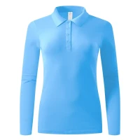 SUNNY LSL, Damen-Langarm-Poloshirt, 180 g/m2, Hellblau