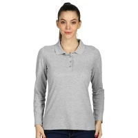 SUNNY LSL, Damen-Langarm-Poloshirt, 180 g/m2, Asche