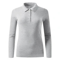 SUNNY LSL, Damen-Langarm-Poloshirt, 180 g/m2, Asche