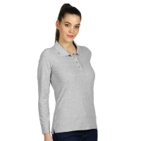 SUNNY LSL, Damen-Langarm-Poloshirt, 180 g/m2, Asche