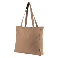 ECO LIVING, Tragtasche aus recycelter Baumwolle, 500 g/m2, Hellbraun Braun