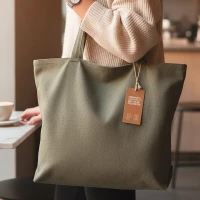 ECO LIVING, Tragtasche aus recycelter Baumwolle, 500 g/m2, Hellbraun Braun
