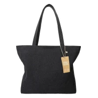 ECO LIVING, Tragtasche aus recycelter Baumwolle, 500 g/m2, Dunkelgrau