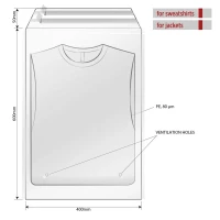 POLY BAG 40 x 60, packing bags, size 40 x 60 cm, 100 pcs, transparent