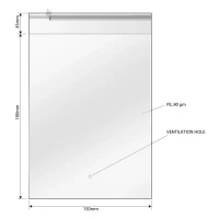 POLY BAG 15 x 18, Polybag für PURE Tuch, 100 Stk, Transparent
