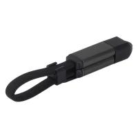 FELIX 2IN1, usb type-c charging and data cable with key holder, 2 in 1, 60w, black