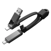 FELIX 2IN1, usb type-c charging and data cable with key holder, 2 in 1, 60w, black