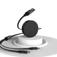 MAX 2IN1, usb type-c kabl za punjenje i prenos podataka, 2 u 1, 100w, crni