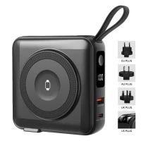 BARACUDA 2 10PD, univerzalni putni punjač pomoćna baterija, 10.000 mah, pd 20w, sa magnetom, crna