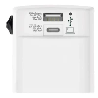 WORLD USB CHARGER AC 45PD, putni multiadapter 45w, beli