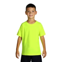 RECORD KIDS, Kinder Sport T-Shirt, 130 g/m2, Neongelb