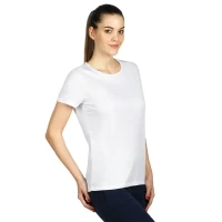 TEE LADY, Damen-Sport-T-Shirt mit kurzen Ärmeln, 100 g/m2, Weiss