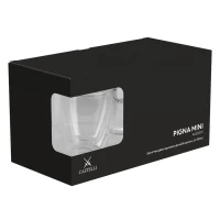 PIGNA MINI, two double wall glass espresso cups with saucers in a set, 2 x 100 ml, transparent