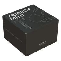 TRIBECA MINI, Set aus zwei Keramiktassen für Espresso mit Untertassen, 2 x 90 ml, Schwarz