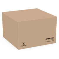 TOTEM MINI, Set aus zwei Keramiktassen für Espresso mit Untertassen, 2 x 85 ml, Weiss