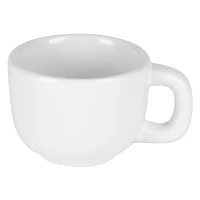 TOTEM MINI, Set aus zwei Keramiktassen für Espresso mit Untertassen, 2 x 85 ml, Weiss