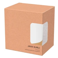 JAVA SUBLI, keramička šolja za sublimaciju sa dnom od plute, 400 ml, bela