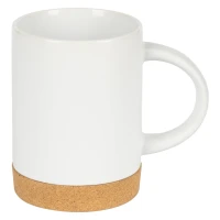 JAVA SUBLI, keramička šolja za sublimaciju sa dnom od plute, 400 ml, bela