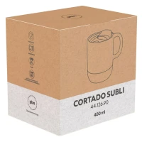 CORTADO SUBLI, Keramiktasse für Sublimation mit Korkboden, 400 ml, Weiss