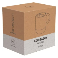 CORTADO, Keramiktasse mit Korkboden, 400 ml, Weiss