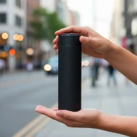 ELEMENT SMART 2.0, smart vacuum insulated bottle with lcd screen, 500 ml, black
