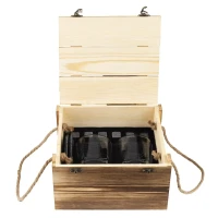 REBEL, Gläser, Schieferuntersetzer und Granitkühlsteinen in einer Holzbox 11/1, Beige