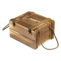 REBEL, Gläser, Schieferuntersetzer und Granitkühlsteinen in einer Holzbox 11/1, Beige