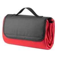 BLANKET SQUARE, Wasserabweisende Decke aus gebürstetem Fleece, 180 g/m²., Rot